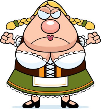 Çizgi film Oktoberfest kadın kızgın