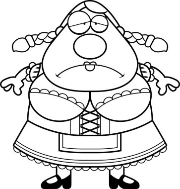 Çizgi film Oktoberfest kadın üzgün