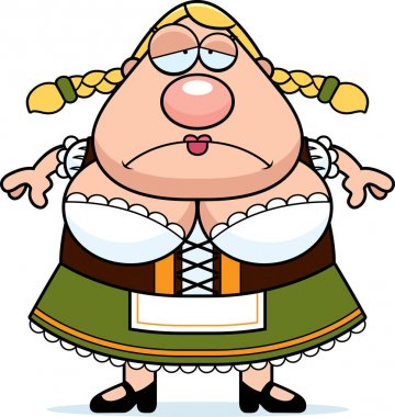 Çizgi film Oktoberfest kadın üzgün