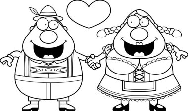 Çizgi film Oktoberfest Çift