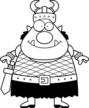 Gülümseyen karikatür ork