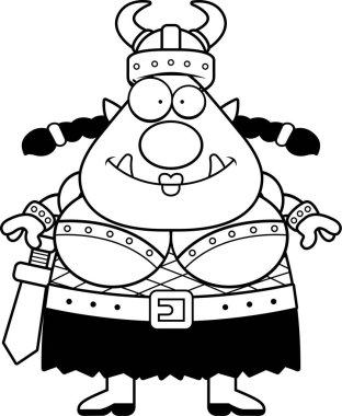 Gülümseyen karikatür ork