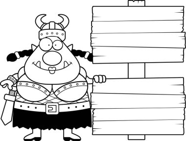 Çizgi film Orc ahşap işareti