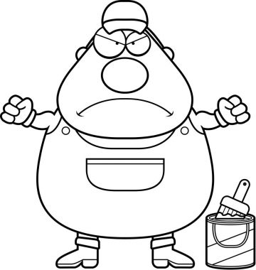 Kızgın çizgi film ressam