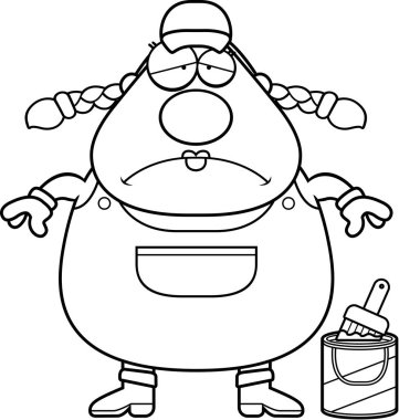 Üzgün çizgi film ressam