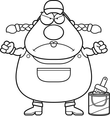 Kızgın çizgi film ressam