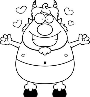 Çizgi film Satyr kucaklama