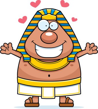 Çizgi film Mısır firavunu kucaklama