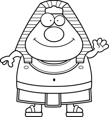 Çizgi film Mısır firavunu sallayarak