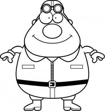 Gülümseyen karikatür Pilot