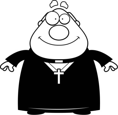 Gülümseyen karikatür rahip