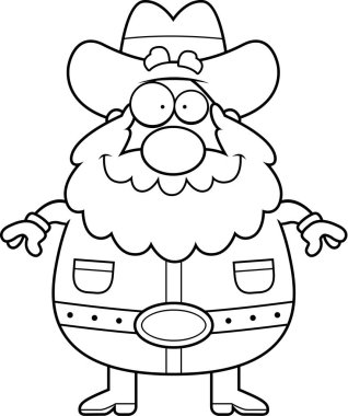 Çizgi film madenci gülümseyen