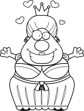 Çizgi film Kraliçe kucaklama