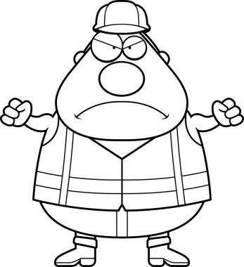 Kızgın çizgi film yol işçisi