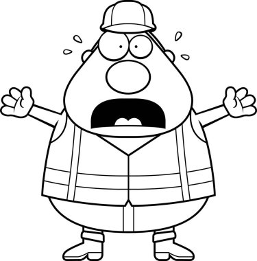 Korkmuş karikatür yol işçisi