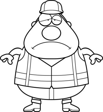 Üzgün çizgi film yol işçisi