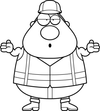 Karışık çizgi film yol işçisi