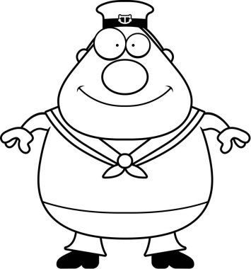 Gülümseyen karikatür denizci