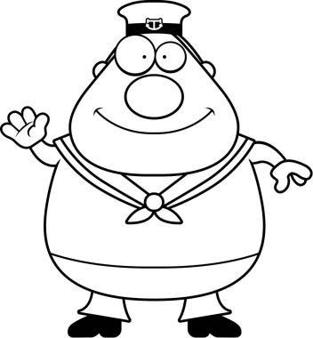 Çizgi film denizci sallayarak