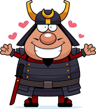 Çizgi film samuray kucaklama