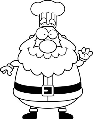 Çizgi film Noel Baba sallayarak Şef