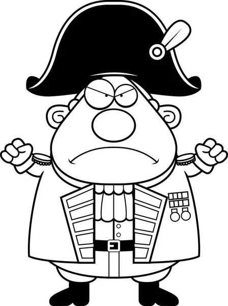 怒っている漫画のイギリスの海軍大将 — ストックベクタ