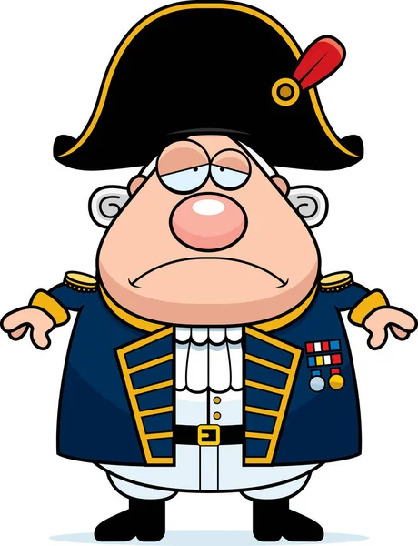 Sad Cartoon British Admiral — Stock Vector