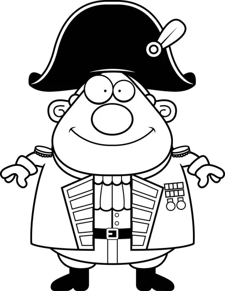幸せな漫画のイギリスの海軍大将 — ストックベクタ