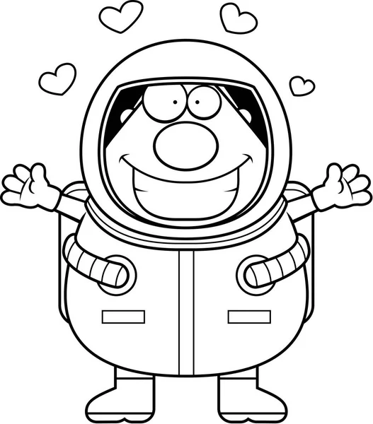 Çizgi film astronot kucaklama