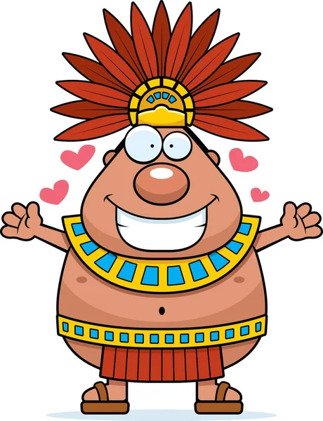 Çizgi film Aztek kralı kucaklama