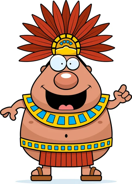 Desenhos animados Azteca Rei Idéia — Vetor de Stock