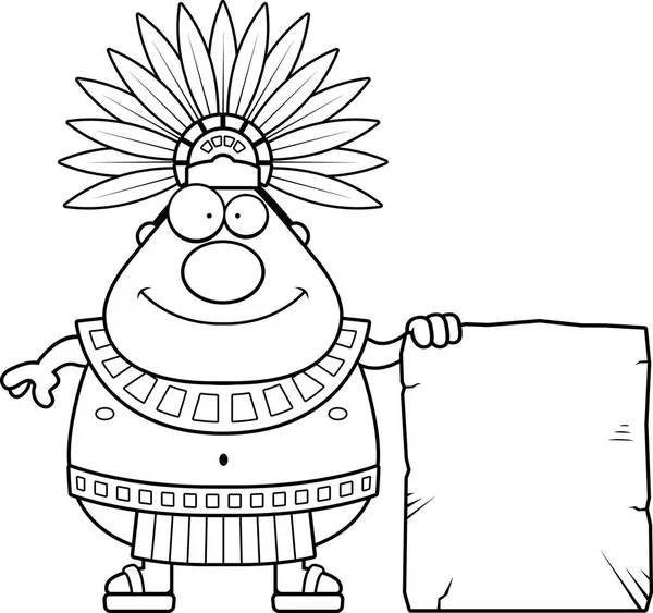 Ο βασιλιάς των Αζτέκων γελοιογραφία σημάδι — Διανυσματικό Αρχείο
