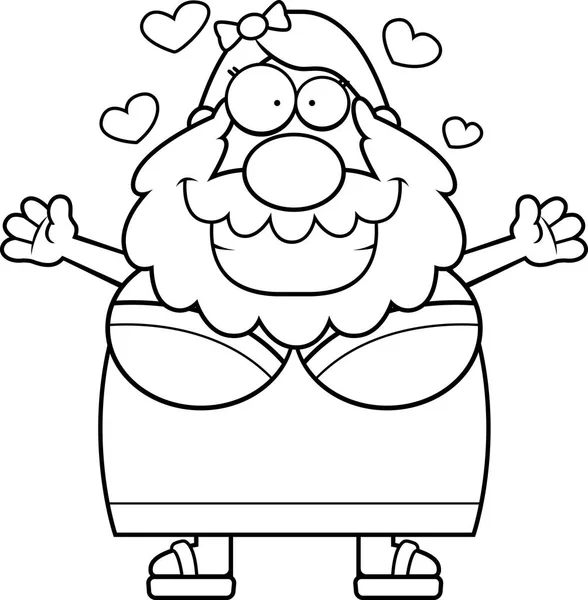 Cartoon Bearded Lady kram — Stock vektor