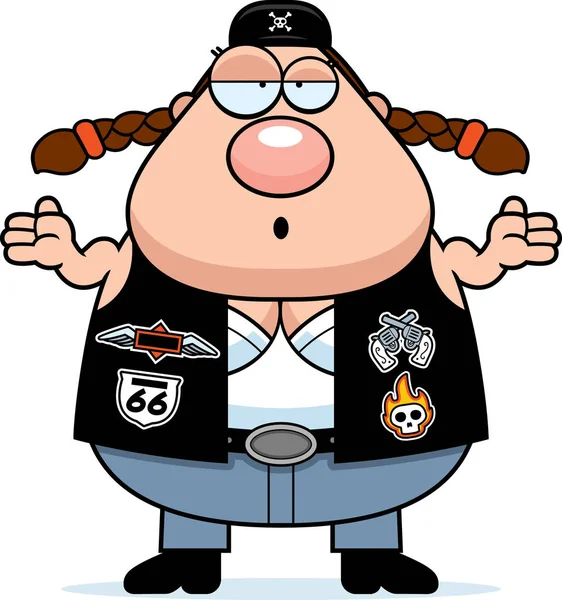 Karışık çizgi film motorcu kadın