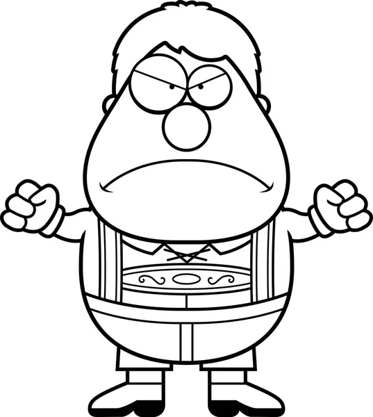 Karikatur Lederhosen Junge wütend — Stockvektor
