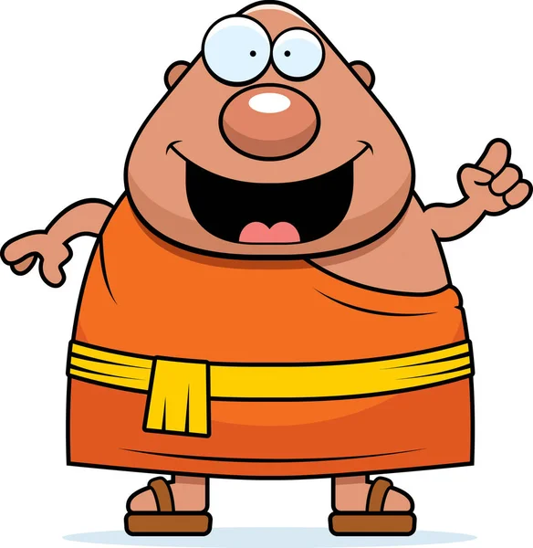 Cartoon Buddhist Monk Idea — Stock Vector