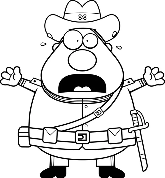 Asustado soldado confederado de dibujos animados — Vector de stock