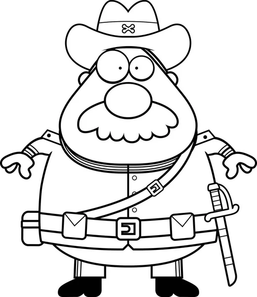 Cartoon konfedererade soldat mustasch — Stock vektor