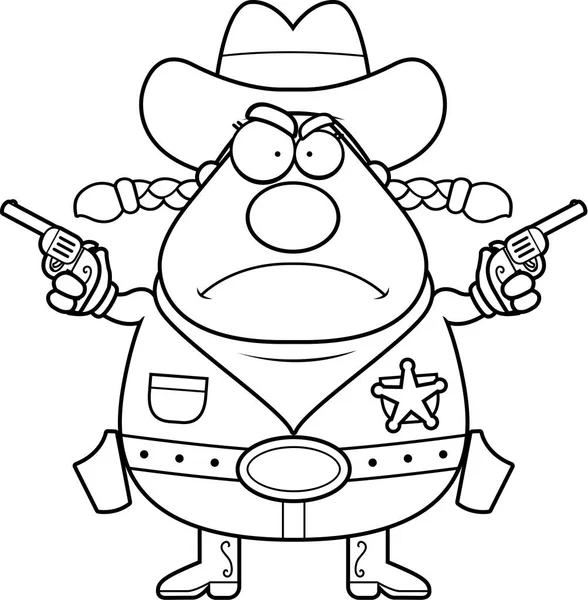 Cartoon Angry Sheriff — Stock Vector