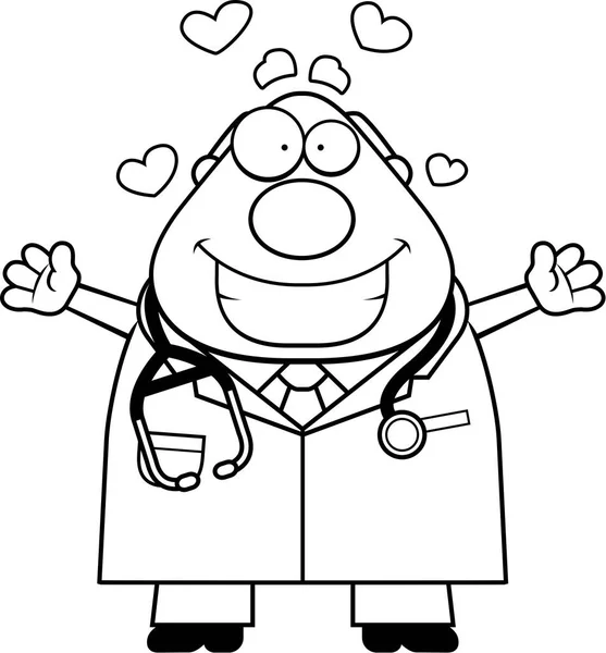 Γελοιογραφία γιατρός αγκαλιά — Διανυσματικό Αρχείο