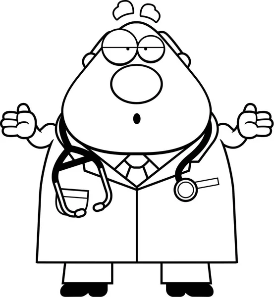 Médico dos desenhos animados confuso — Vetor de Stock