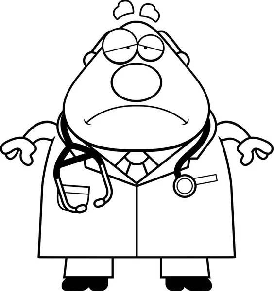 Sad Cartoon Doctor — Stock Vector