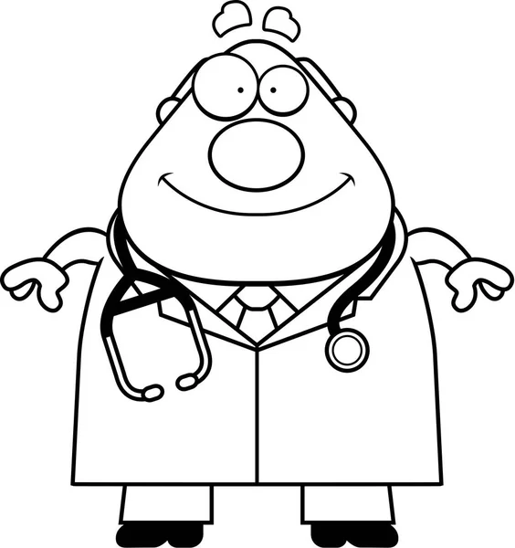 Sorridente medico cartone animato — Vettoriale Stock