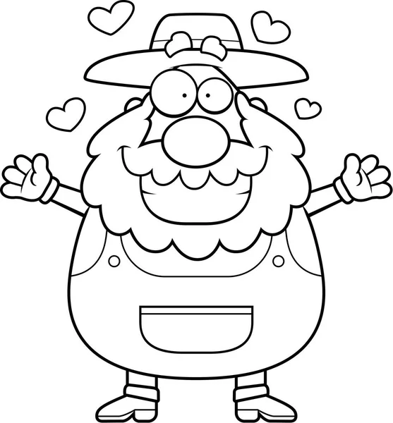 Çizgi film çiftçi kucaklama