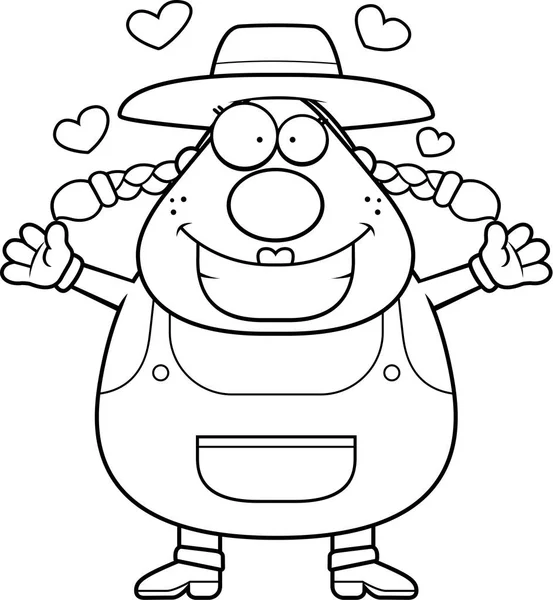 Çiftlik kız sarılmak