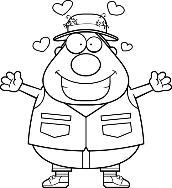 Çizgi film balıkçı kucaklama