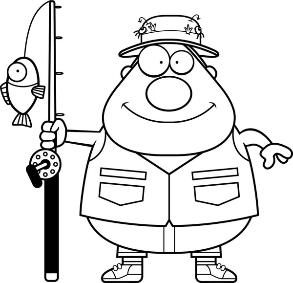 Mutlu karikatür balıkçı