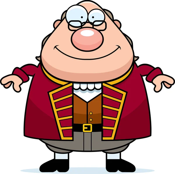 Happy Cartoon Ben Franklin — Stockvector