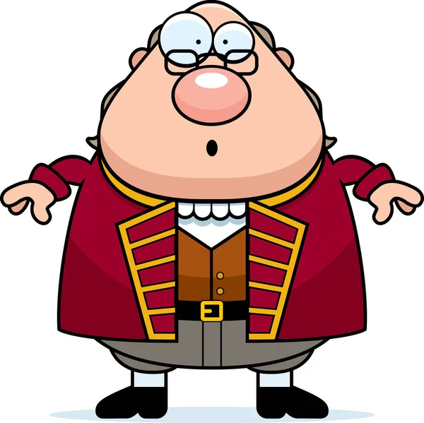 Verbaasd Cartoon Ben Franklin — Stockvector