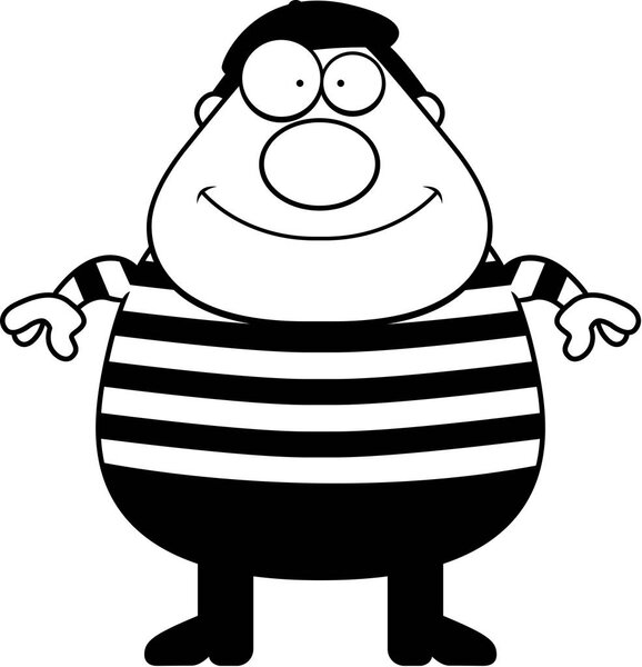 Cartoon Frenchman Smiling